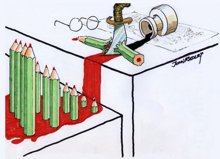 Mourir pour la liberté, crayon en main