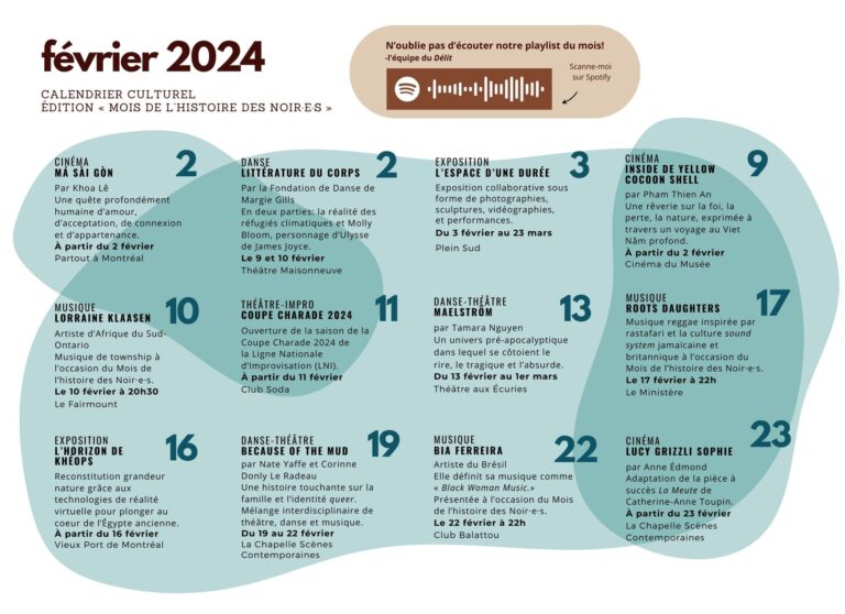 Calendrier culturel de février 2024